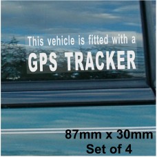  4 x Fitted with a GPS Tracker Security Stickers For Car,Van,Truck,Taxi,Mini Cab,Bus,Coach Alarm Signs 